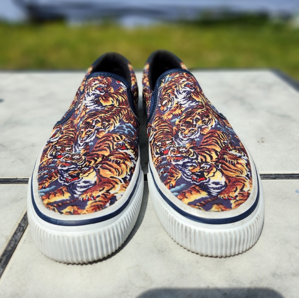 KENZO Paris Flying Tiger Print Slip Ons Sz 37